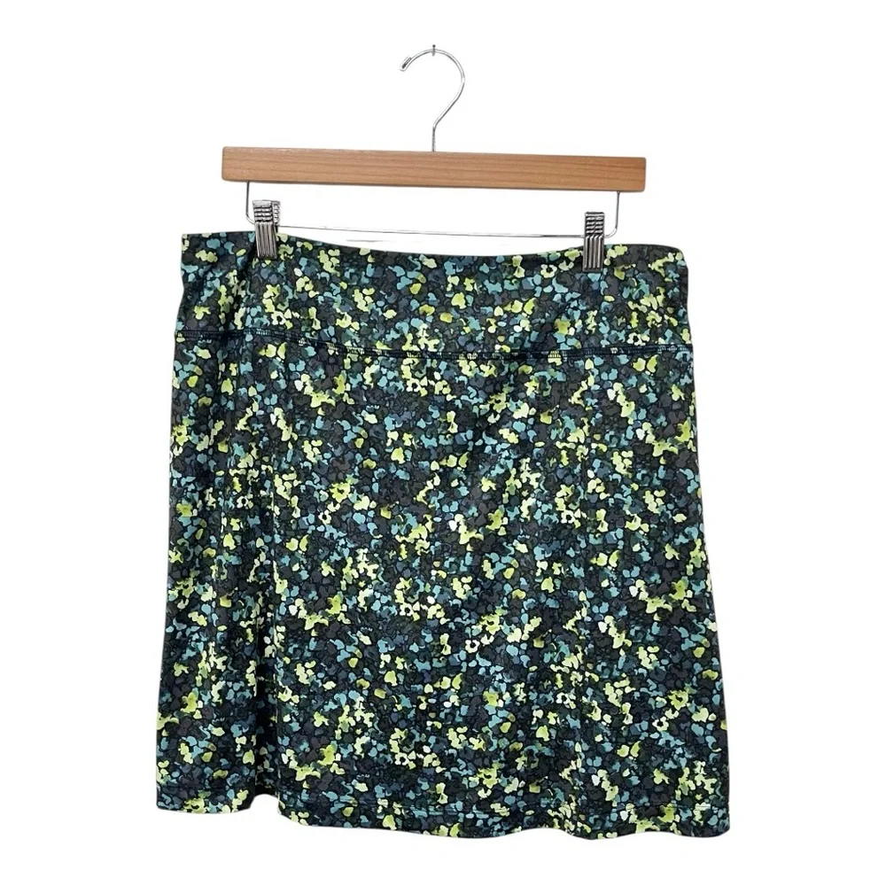 J.Jill | Green Abstract Elastic Waist Stretch Fit Knit Skort M‎ Tall